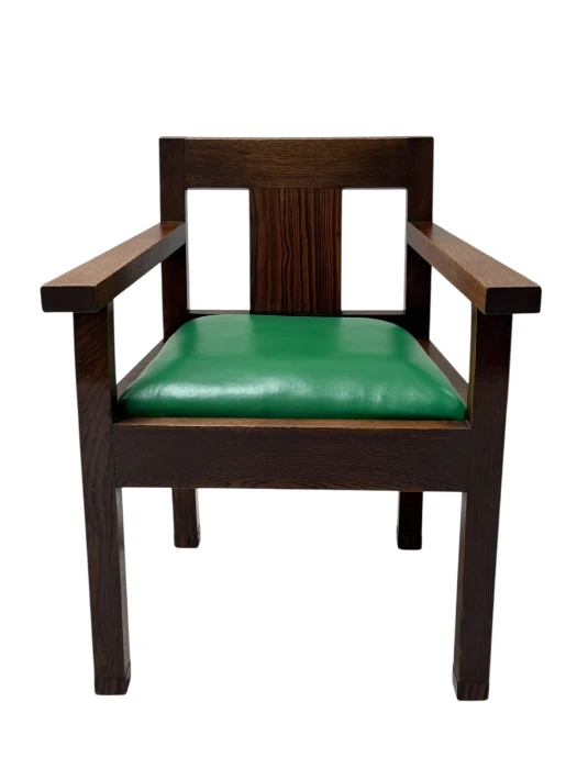 1920s Art Deco Modernist Desk and Armchair Set in Solid Oak